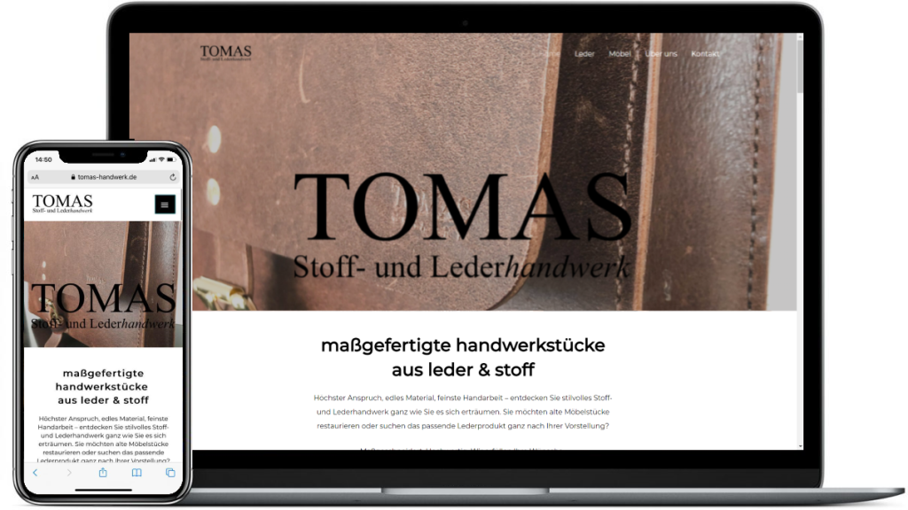 Tomas Stoff- & Lederhandwerk Website Demo